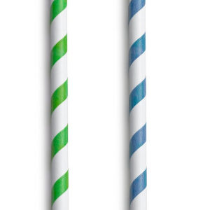 Белая бумажная трубочка , размер 197*6 мм, цветная  (25 шт в бумажной упаковке)