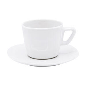 Чашка с блюдцем керамическая, белая 200 мл