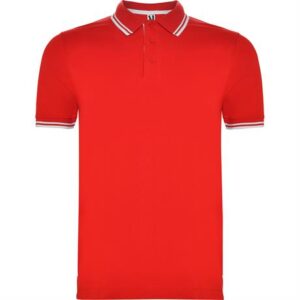 Футболка поло MONTREAL мужская, КРАСНЫЙ/БЕЛЫЙ 2XL