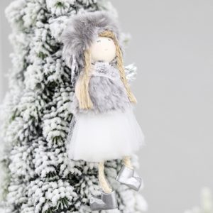 Новогоднее украшение рождественский ангел Бэгис, серый