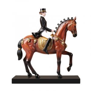 Статуэтка "Наездница и лошадь", цвет коричневый