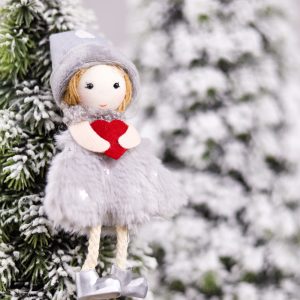 Новогоднее украшение рождественский ангел Кьют, серый