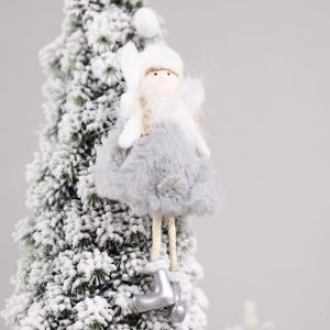 Новогоднее украшение Рождественский ангел, серый