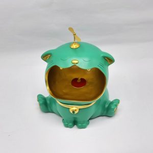 Статуэтка хранитель Кот большой, изумруд