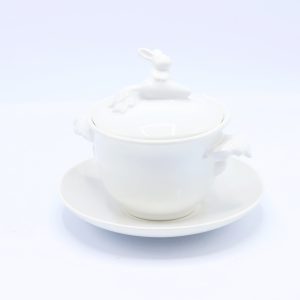 Бульонница "Кролик - Везунчик" с тарелкой, 425 мл, Белый