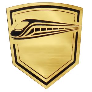 Шильд-наклейка поезд, золото