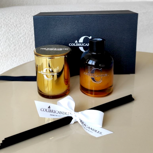 Ароматическая свеча в золотом стакане с крышкой 200 мл.